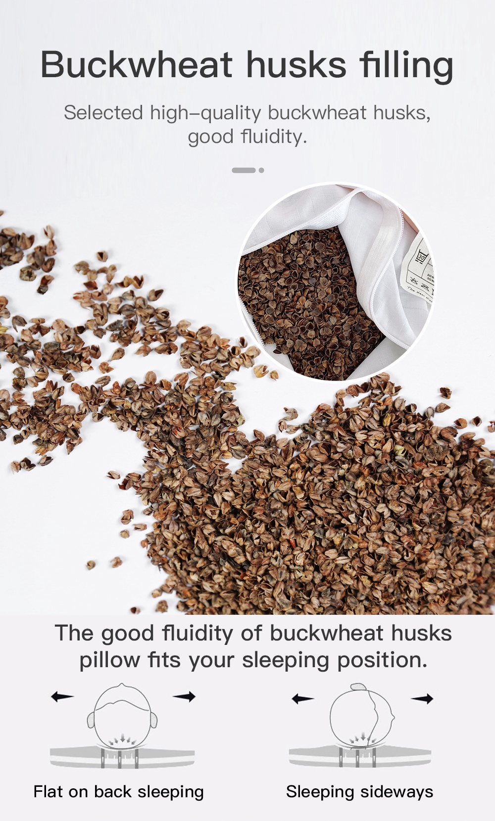 60 TC Cotton Buckwheat Husks Pillow-4